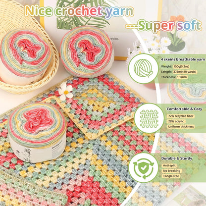 Coopay Crochet Kit for Beginner 9.84 × 7.87 × 2.76 in, Elegant Grove