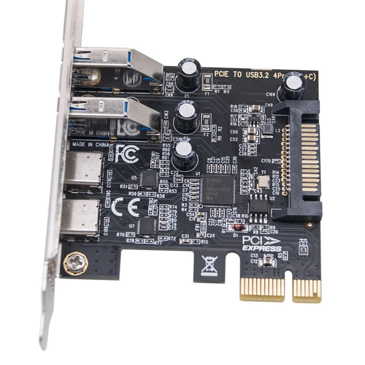 PCI Express to USB PCIE Adapter Card Apply Dual Protection for Device Safety