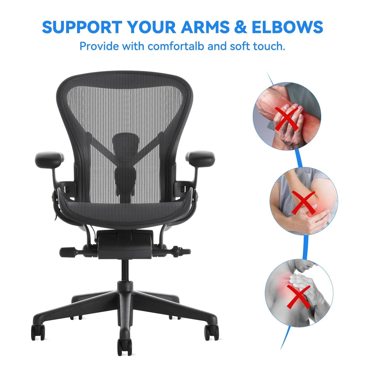 SINOLUXE Chair Armrest Replacement Arm Pads Caps for Herman Miller Classic...