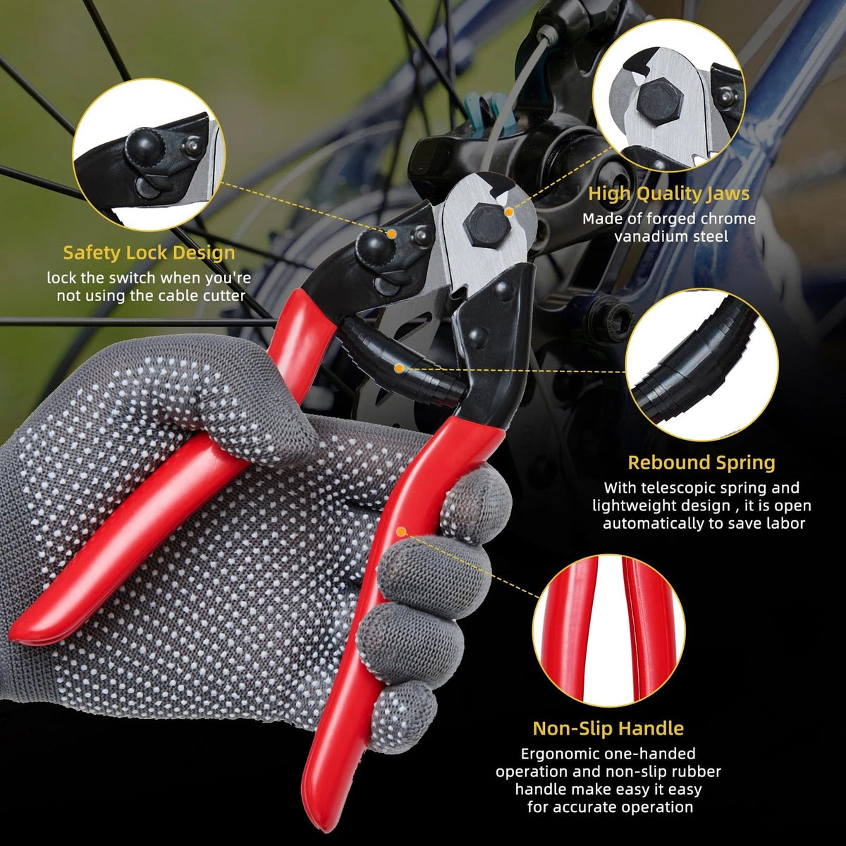 TFUTLT 103Pcs Bike Brake Cable Kit with Stainless Steel black