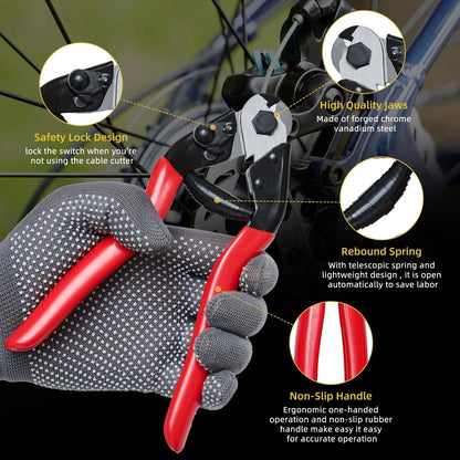 TFUTLT 103Pcs Bike Brake Cable Kit with Stainless Steel black
