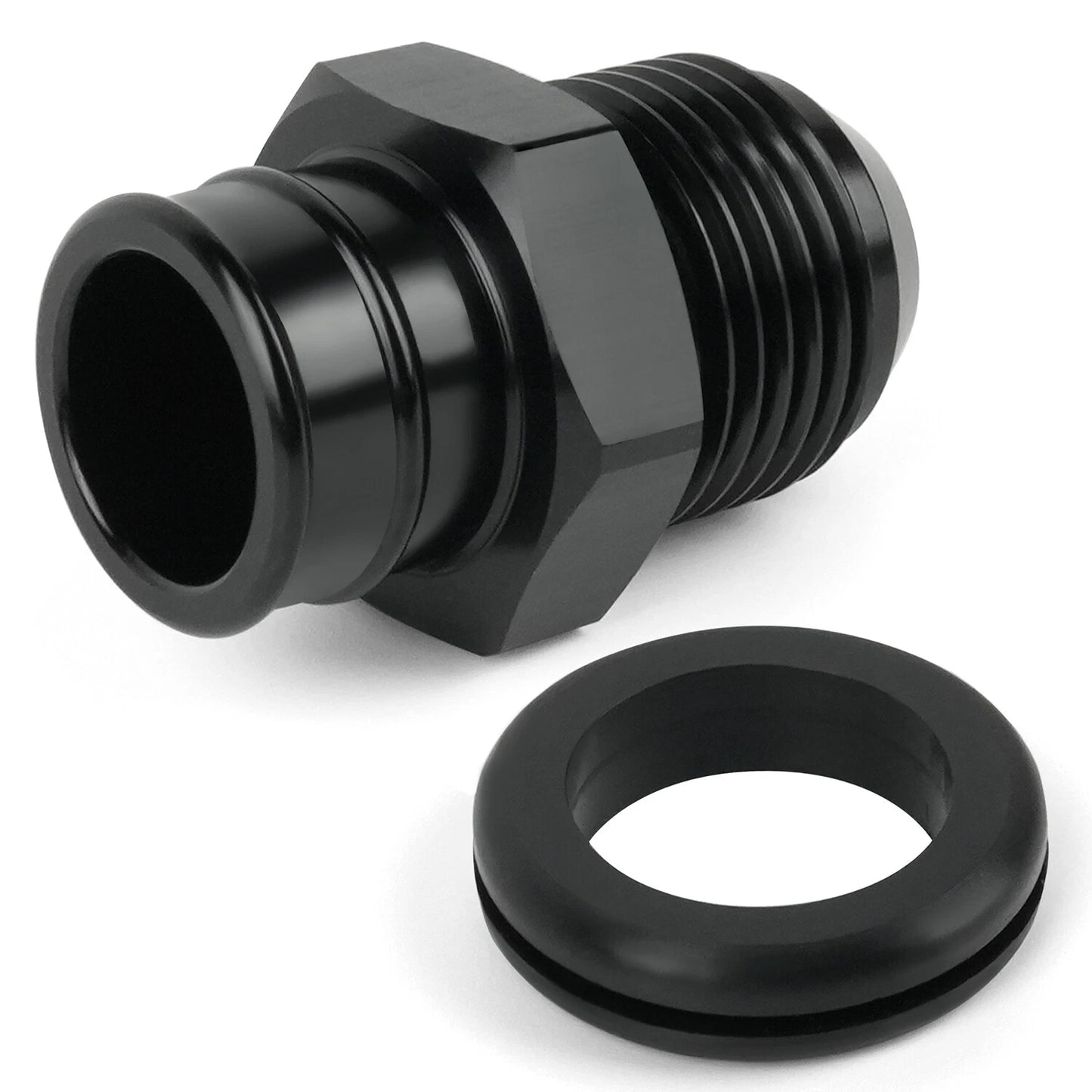 ‌10AN Aluminum Push fit Valve Cover Grommet for GM LS Engines - Black