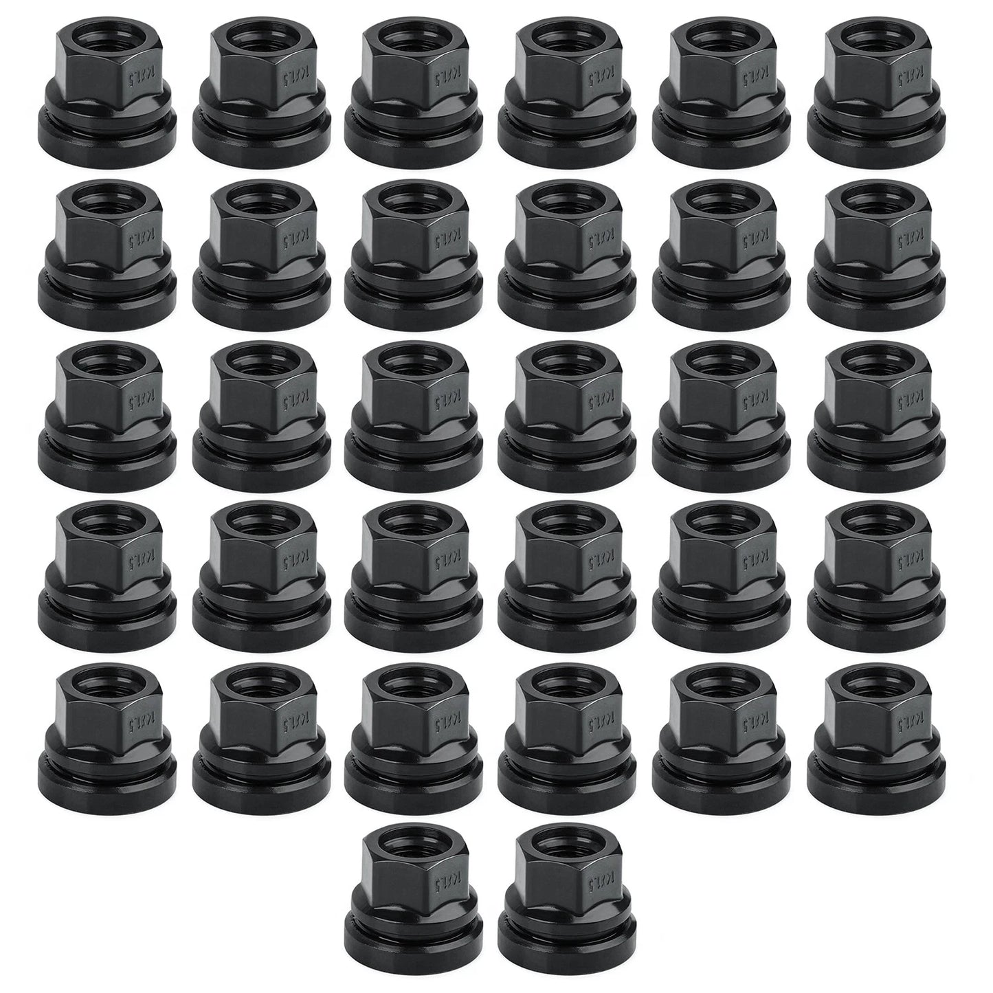 32PCS Replacement Lug Nuts for Ford F250 F350 2003-2023,14x1.5 Black Flat Washer