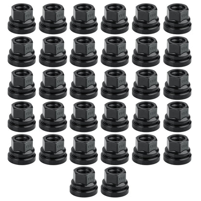 32PCS Replacement Lug Nuts for Ford F250 F350 2003-2023,14x1.5 Black Flat Washer
