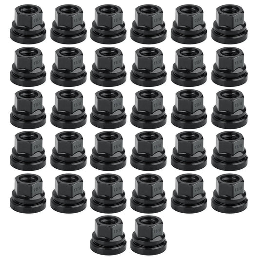 32PCS Replacement Lug Nuts for Ford F250 F350 2003-2023,14x1.5 Black Flat Washer