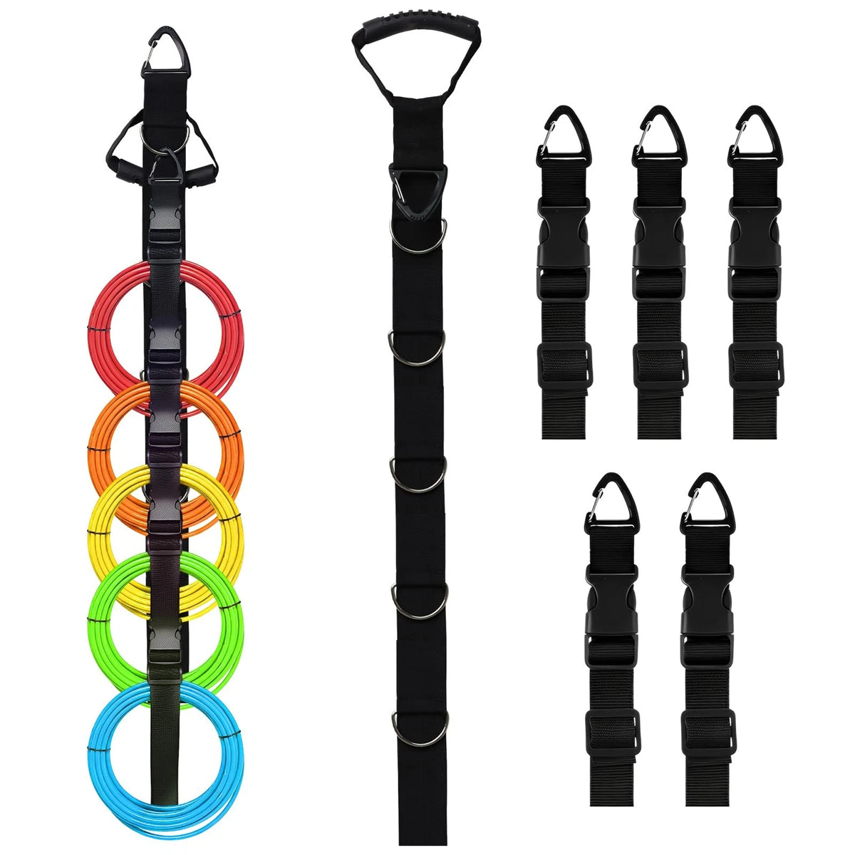 1 Pack Extension Cord 100cm (main strap), 45cm (attachment straps), Black