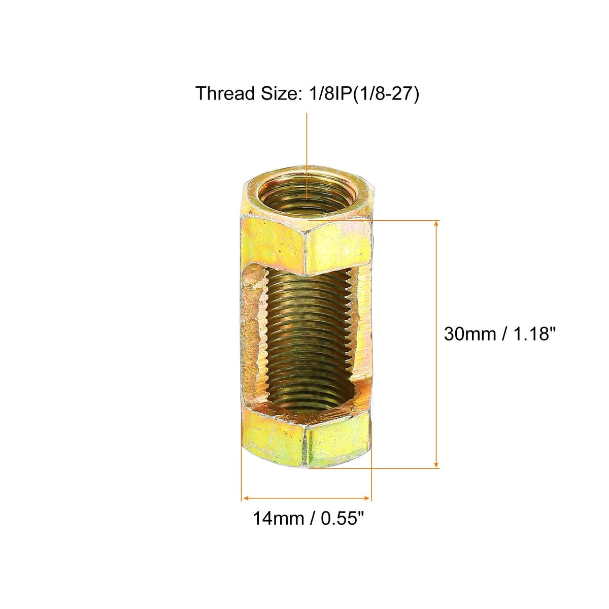 PATIKIL 1/8IP(1/8-27) Hex Coupling Nut, 10 Pack Female 1/8-27, off-white