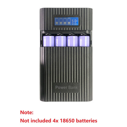 Black DIY Power Bank Case Battery Charger Storage Box Digital Display D