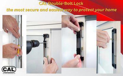 Double Bolt Lock for Sliding Glass Doors - ly Patented - Advanced Black