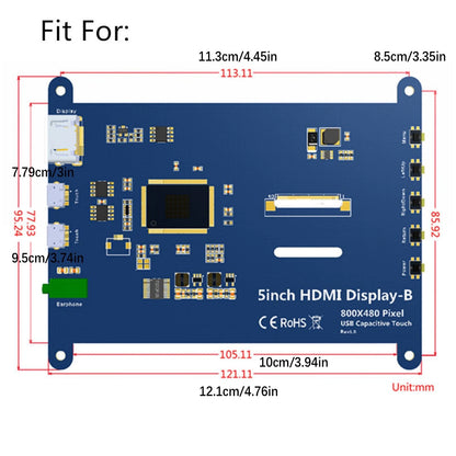 Durable 5 Inch LCD Protective Case for Raspberry Pi – HD Monitor Shell
