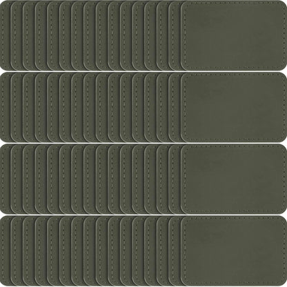 Dunzy 60 Pcs Blank Leatherette Hat Patch with Adhesive 3 x 2 Inch, Gray