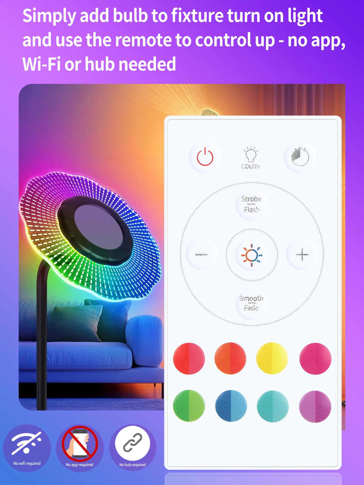 Remote Control For GE LED+ Color Changing LED Light Bulbs