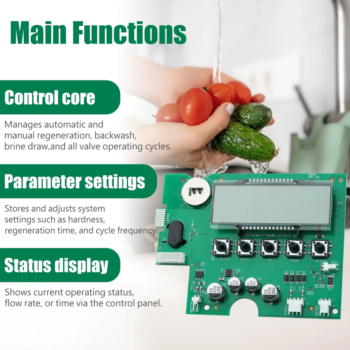 V3108 circuit board for Clack WS1 series water softener