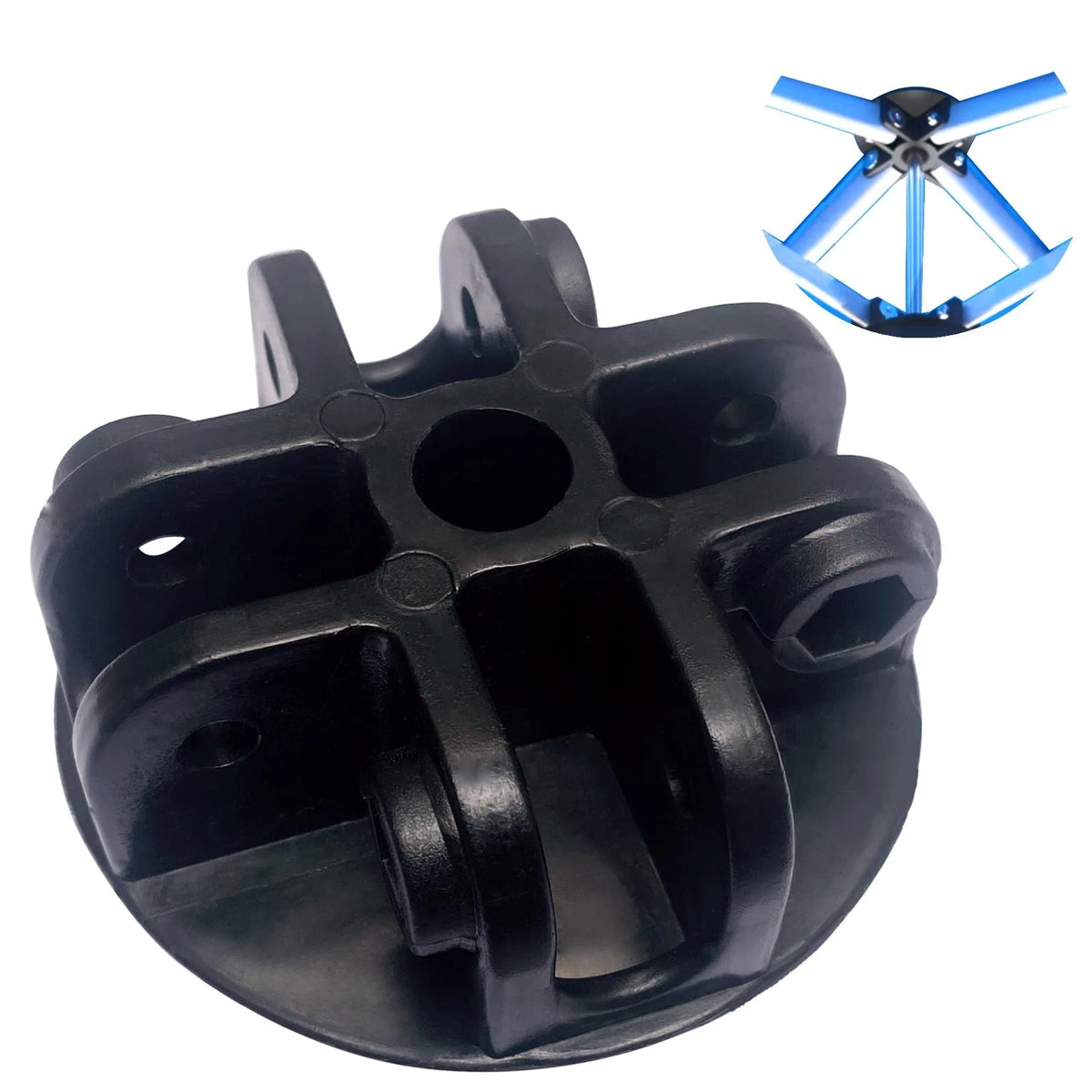4-Way Roof Centre Bracket Connector Canopy Tent Replacement 7*3cm, Black