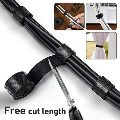 164ft x 1/2 inch Reusable Fastening Cable Ties, 1/2inch x 164ft, Black