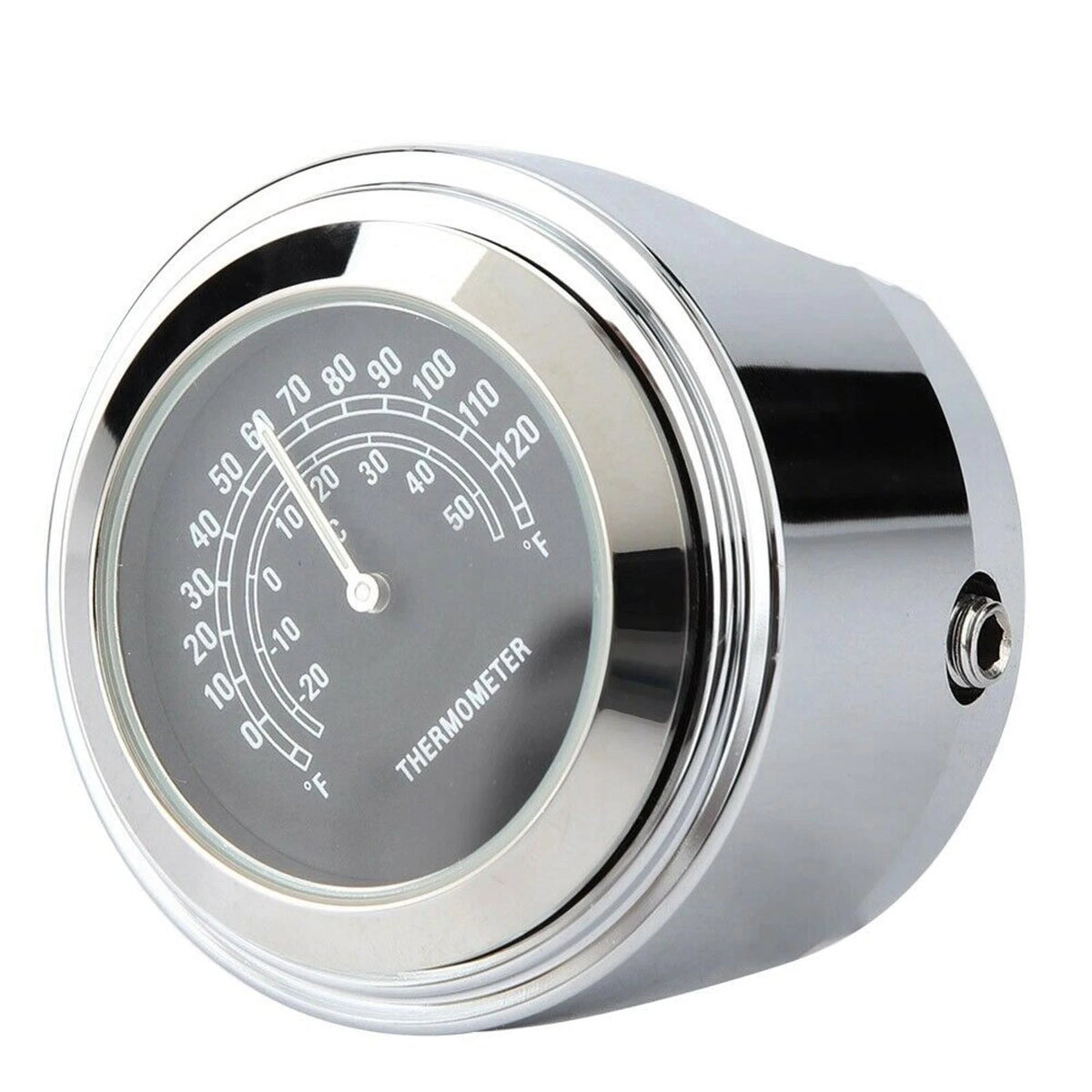 Waterproof Motorcycle Mobike Front Chrome Handlebar Mount Thermometer Luminous