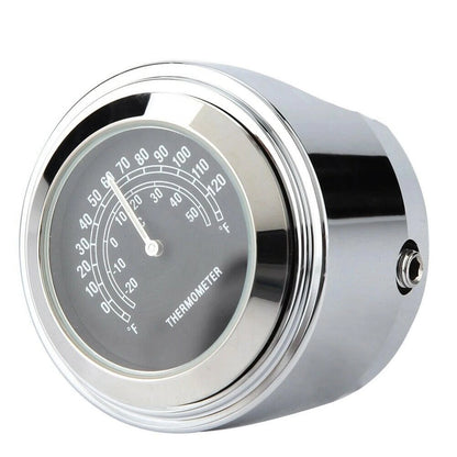 Waterproof Motorcycle Mobike Front Chrome Handlebar Mount Thermometer Luminous