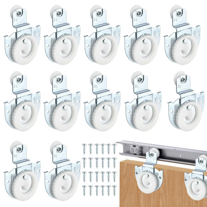 Milkary 12 Pack 6 Set Sliding Closet Door Roller Kit, #1#2 Bypass Silver