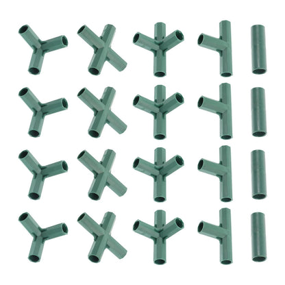 Yardwe 20Pcs 16mm Greenhouse Frame Connector, 5 Types Stable Gardening Pipe...