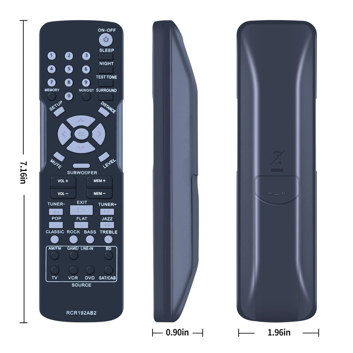RCR192AB2 For RCA Home Theater System Remote Control RT2870R RT2906 RT2911
