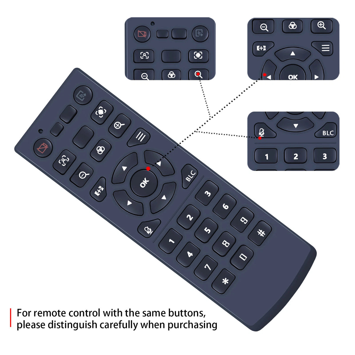 Replacement Remote Control For NexiGo Iris, 4K AI Webcam -