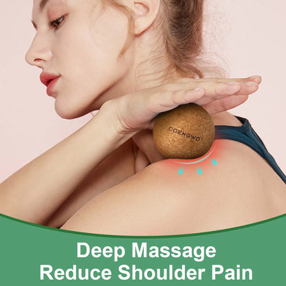 COENGWO Cork Massage Ball, Myofascial Release Yoga 3 Inch(No Bag)