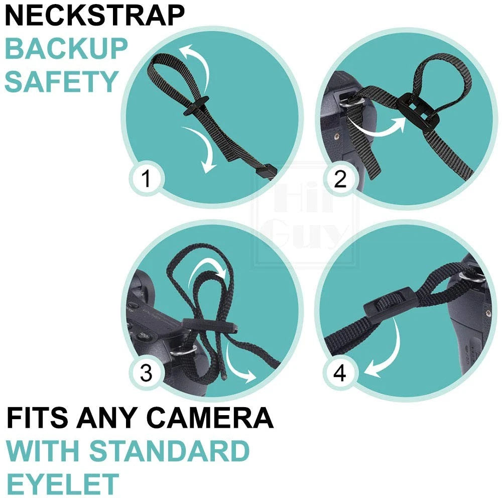 HiiGuy DSLR Camera Strap For Photographer – Extra Long (44 Inch), Black