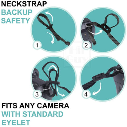 HiiGuy DSLR Camera Strap For Photographer – Extra Long (44 Inch), Black