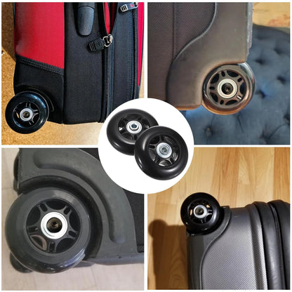 OwnMy 75mm x 23mm Luggage Wheels Replacements Set of 2 / 2.95", Black