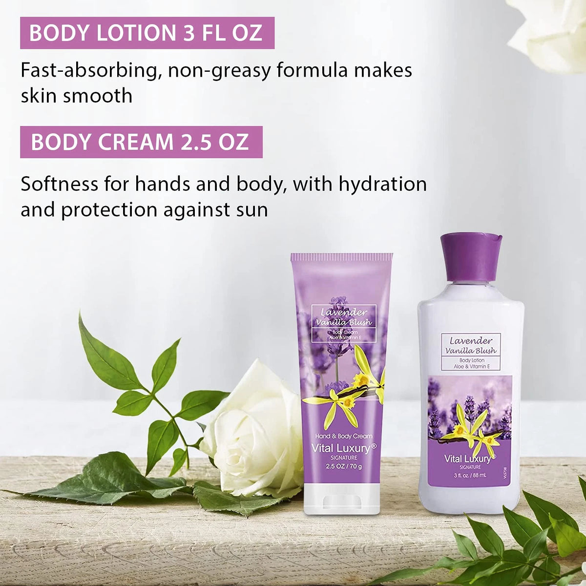 Vital Luxury Bath & Body Travel Kit - Lavender Vanilla Blush