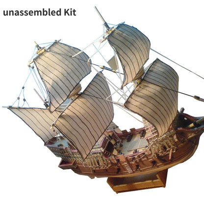 1:100 Unassembled Galeon Golden Hind 3D Paper Boat Wareship Model DIY Sailboat
