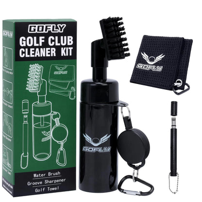 Gofly Golf Club Cleaning Kit, Brush & Groove Sharpener & Black