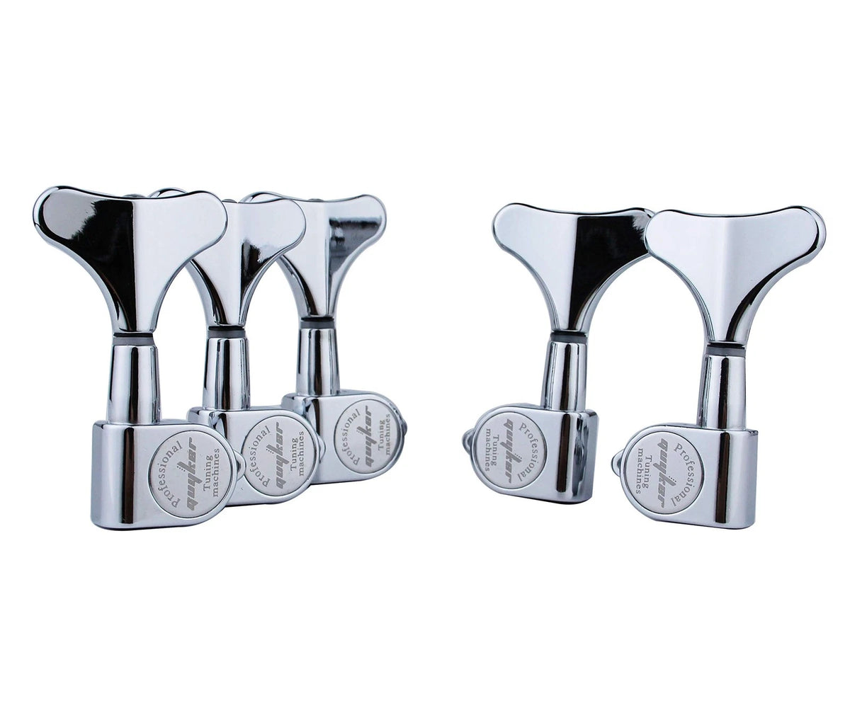 Guyker Guitar Bass Tuners (3R + 2L) - 1:17 Ratio Headstock 3R + 2L, Chrome