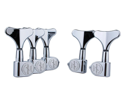 Guyker Guitar Bass Tuners (3R + 2L) - 1:17 Ratio Headstock 3R + 2L, Chrome