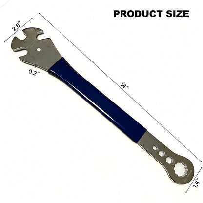 HXILAJM Bike Pedal Wrench 15mm/9/16, Extended Non-Slip Grip Extended, Silver