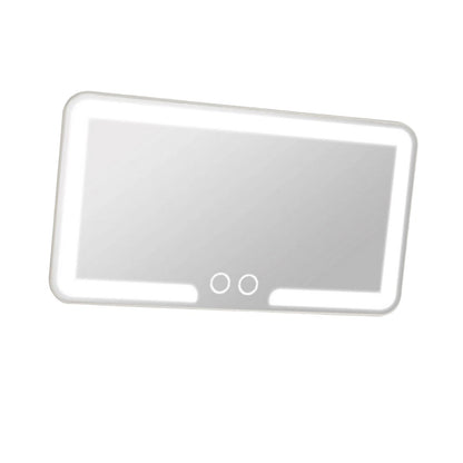 Rechargeable Car Visor Makeup Mirror With Bicolor LED And Adjustable Straps