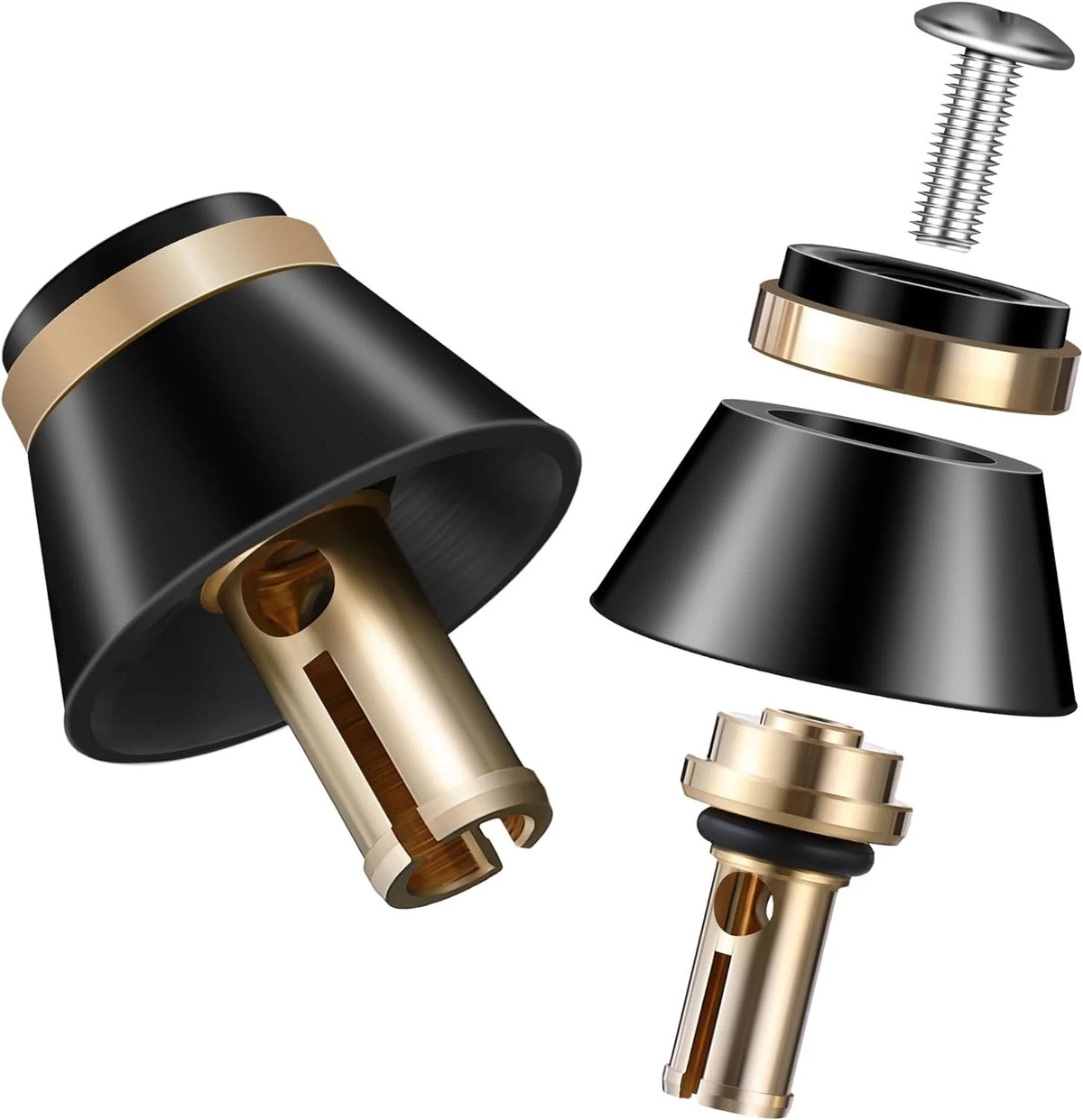 2 Pack Springless CHK Valve Replacement for PK2016 420 Series, black and gold