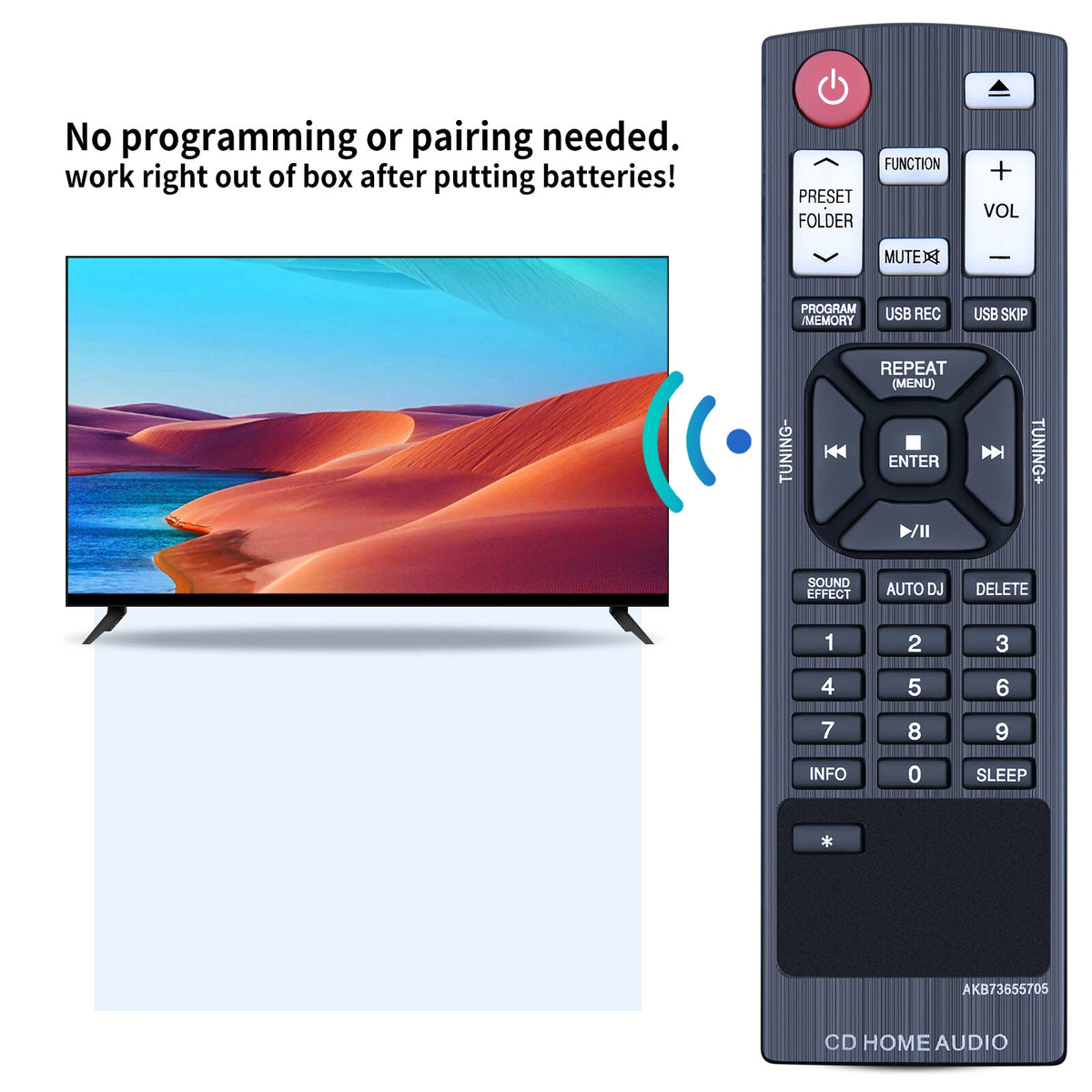 AKB73655705 Remote Control For LG CD Home Audio Mini Hi-fi System CM9950 CM4230