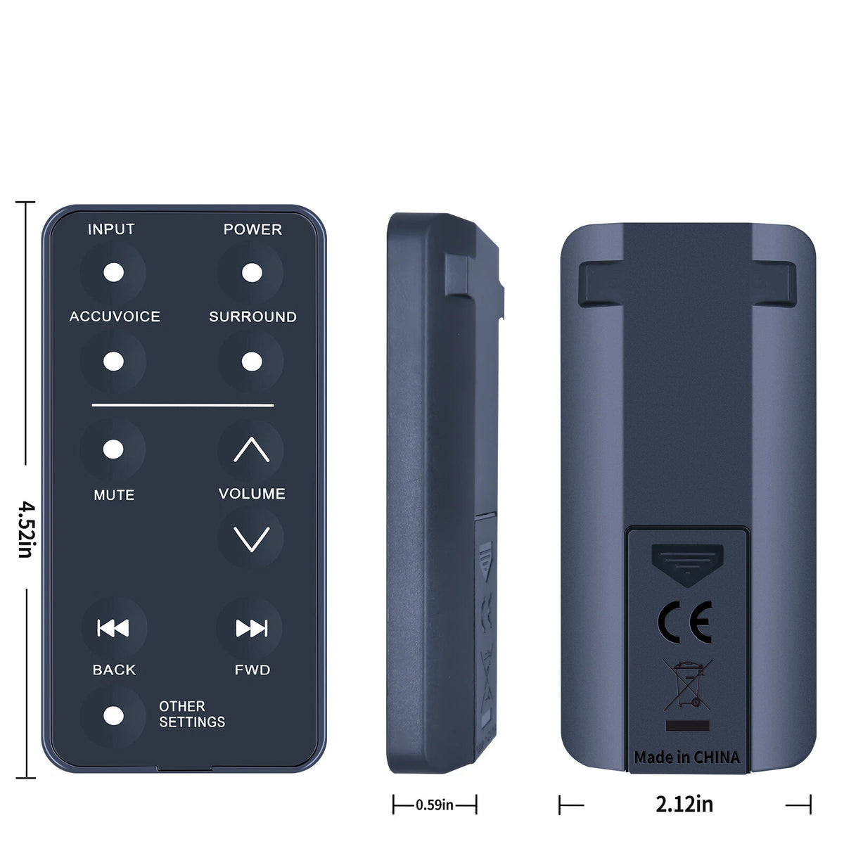 Remote Control For ZVOX AccuVoice AV157 AV203 AV120 AV200 AV257 AV355 AV357