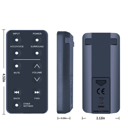 Remote Control For ZVOX AccuVoice AV157 AV203 AV120 AV200 AV257 AV355 AV357