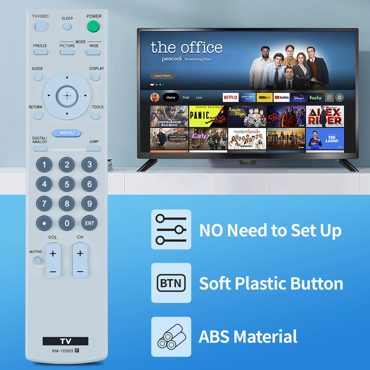 RM-YD005 Remote Control For Sony TV KDL-32S2400 KDL-26S2010 KDL-23S2000