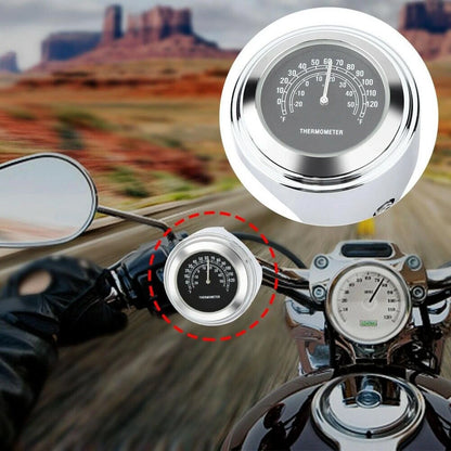 Waterproof Motorcycle Mobike Front Chrome Handlebar Mount Thermometer Luminous