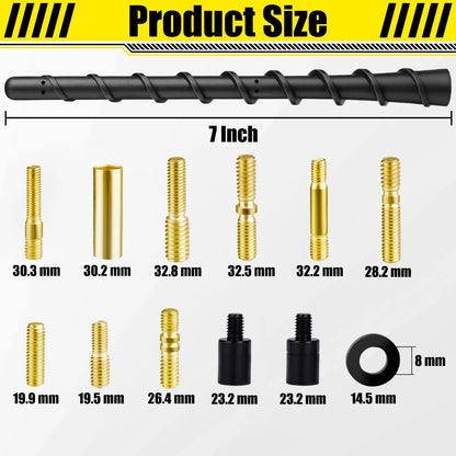 BFXM Black Spiral Bending Antenna, Waterproof Car Rubber Antennas, 7