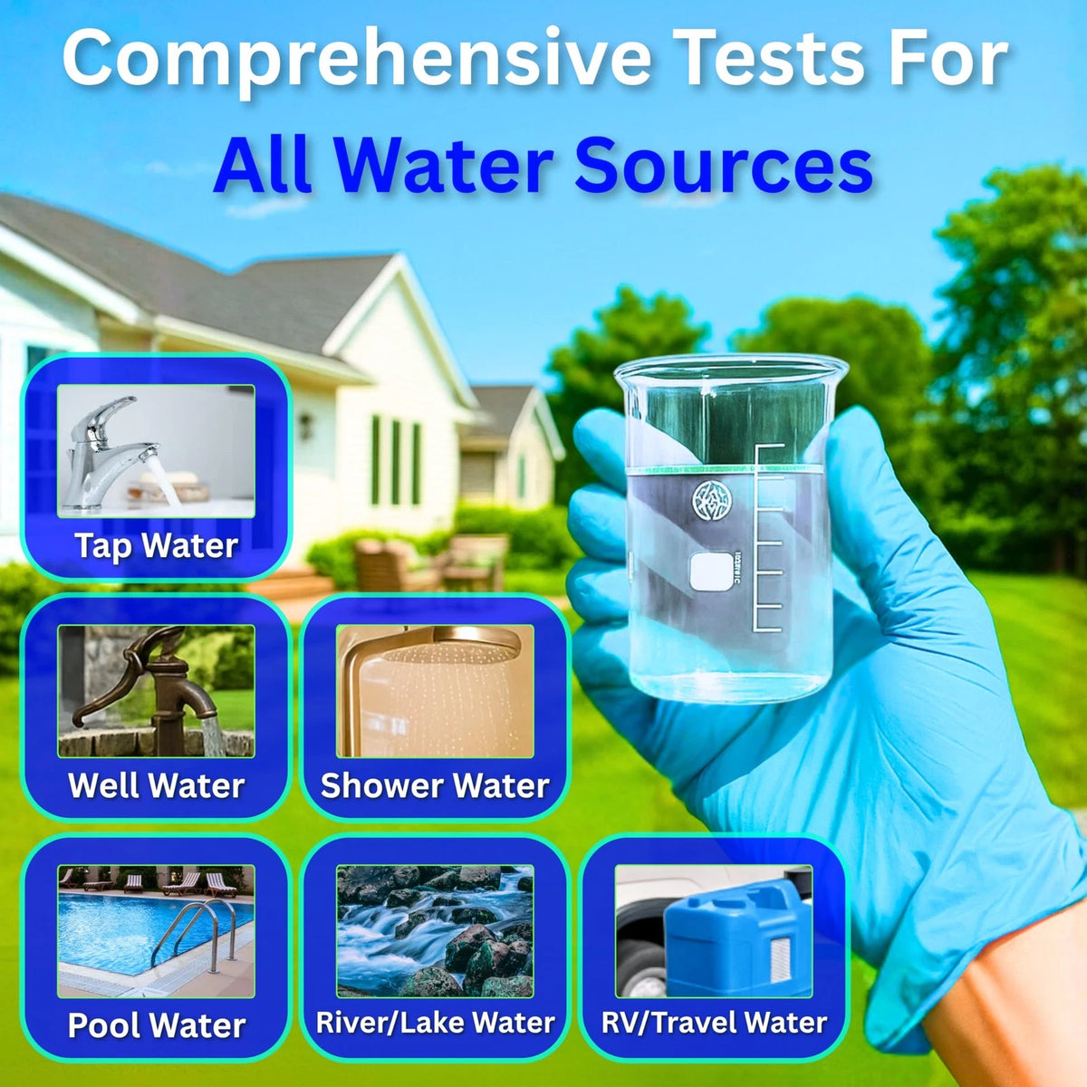 Evviva Sciences Water Bacteria Test Kit – 10 Tests for Total Bacteria,...