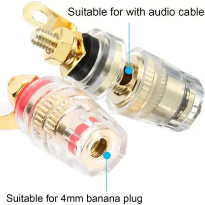 8* Amplifier Speaker Terminal Binding Post Banana Plug Gold Plated Socket 4mm