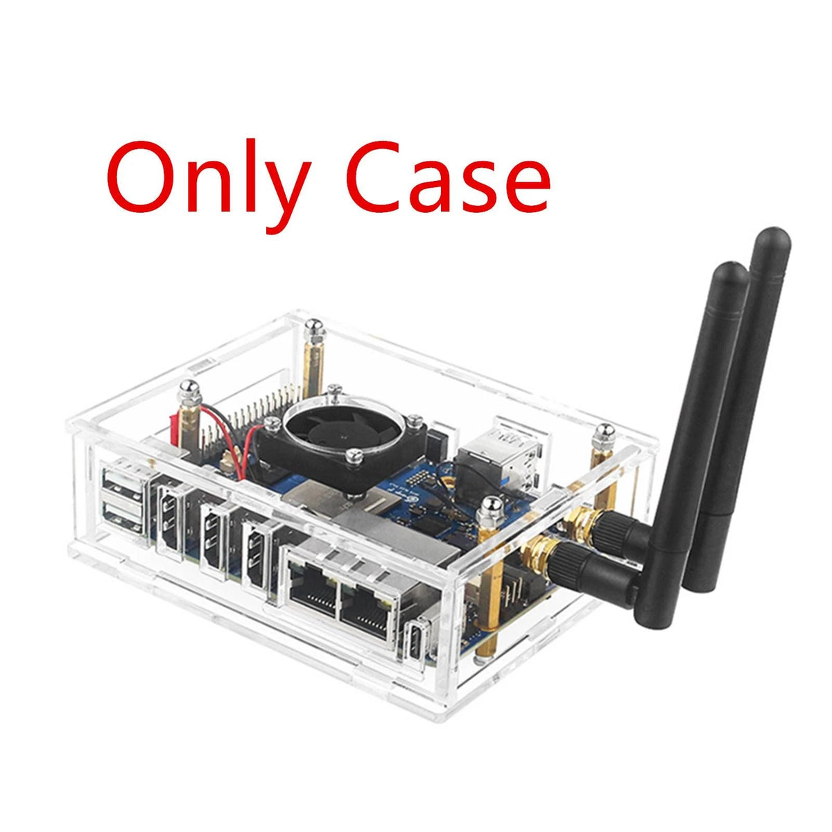 Acrylic Transparent Enclosure Case House W/ Cooling Fan For Orange Pi 5 Plus j