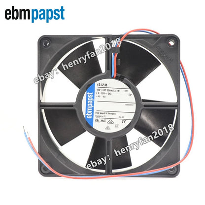 1Pcs ebmpapst 4312M Axial Fan DC 12V 3.1W 258mA 120*120*32MM 2-wire Cooling Fan
