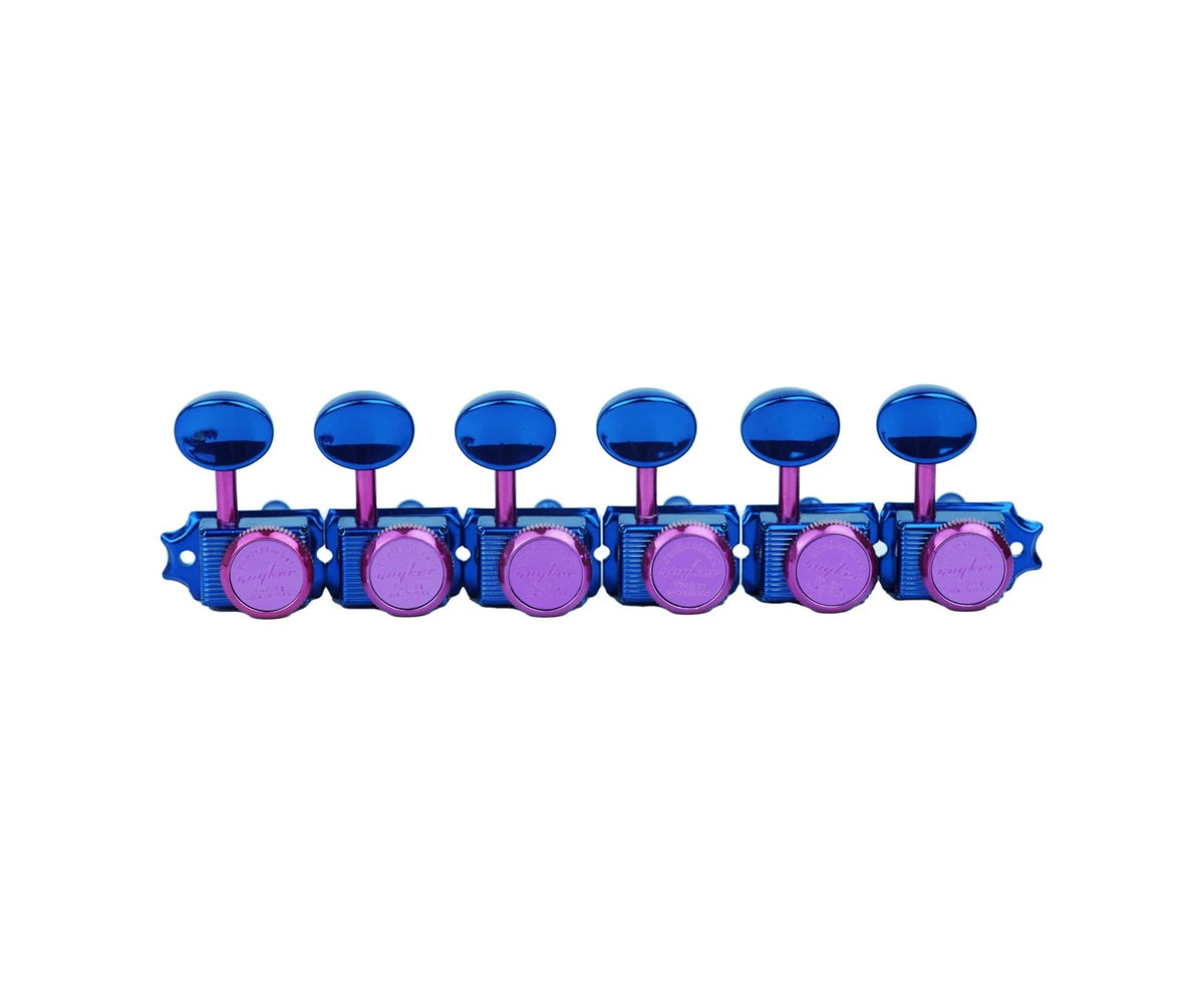 Guyker 6 Inline Vintage Guitar Standard 6-string guitar size, blue + pink