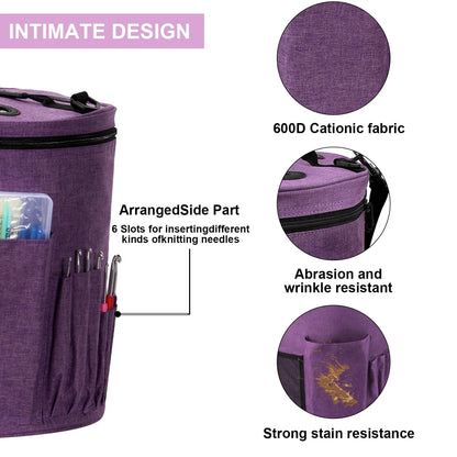 MIAOKE 79pc Crochet Kit, Large Knitting Bag Yarn Storage Large, purple