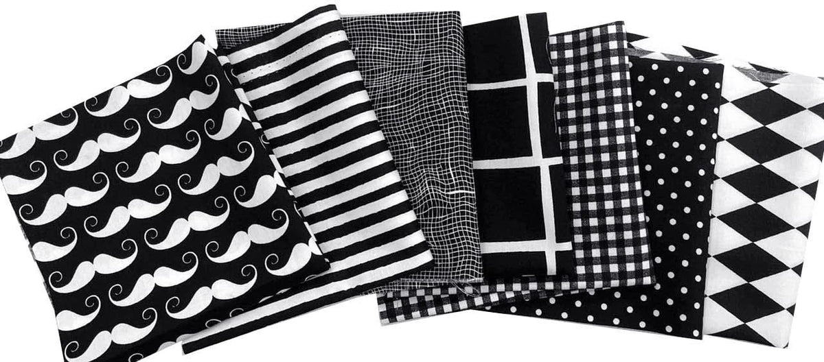 Amornphan  Printed Black Series Cotton Bundles Quilting Fabric for